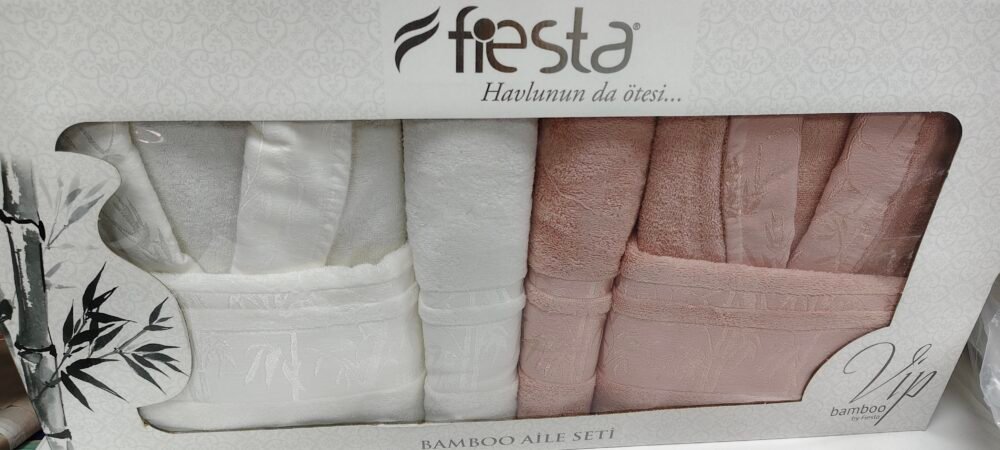 Fiesta Bambu Jakarlı Aile Bornoz Seti - Görsel 2