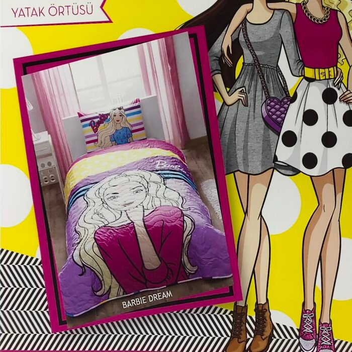 Tek Kişilik Taç Barbie Dream Lisanslı Yatak Örtüsü
